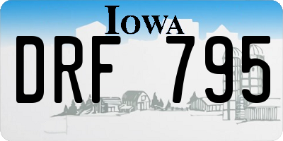 IA license plate DRF795
