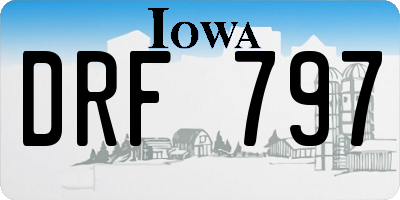 IA license plate DRF797