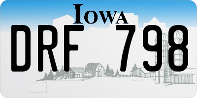 IA license plate DRF798