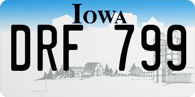 IA license plate DRF799