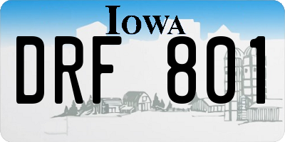 IA license plate DRF801
