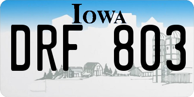 IA license plate DRF803