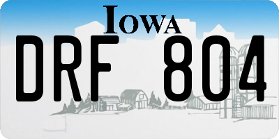 IA license plate DRF804
