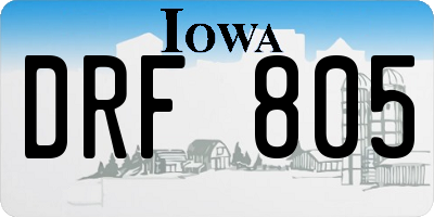 IA license plate DRF805