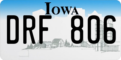 IA license plate DRF806