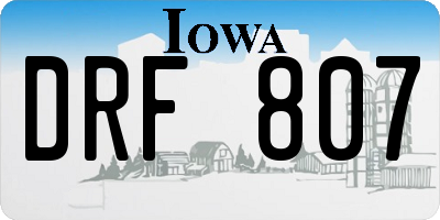 IA license plate DRF807