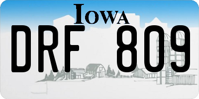 IA license plate DRF809
