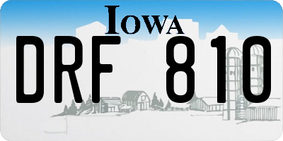 IA license plate DRF810