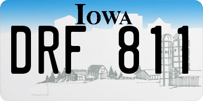 IA license plate DRF811