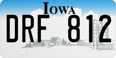 IA license plate DRF812