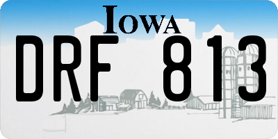 IA license plate DRF813