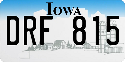 IA license plate DRF815