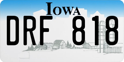 IA license plate DRF818