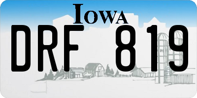 IA license plate DRF819