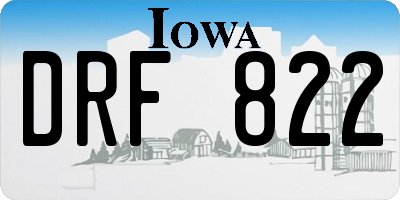 IA license plate DRF822