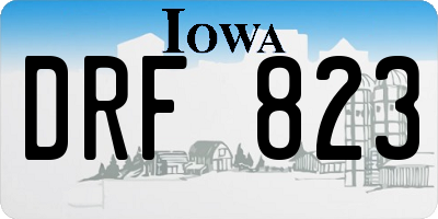 IA license plate DRF823