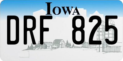 IA license plate DRF825