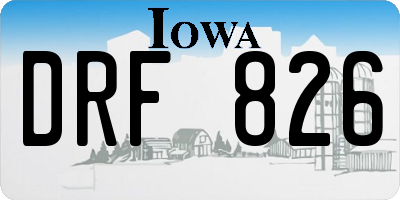 IA license plate DRF826