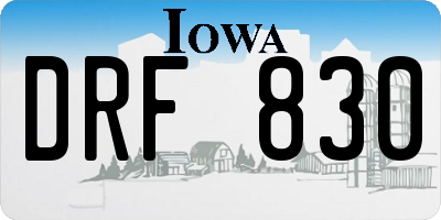 IA license plate DRF830