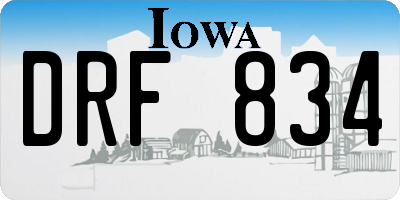 IA license plate DRF834