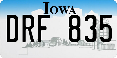 IA license plate DRF835