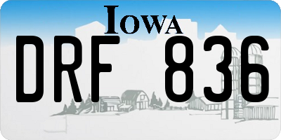 IA license plate DRF836