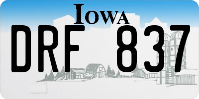 IA license plate DRF837