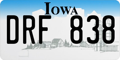 IA license plate DRF838