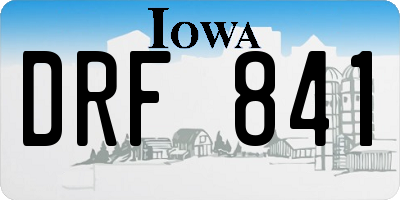 IA license plate DRF841