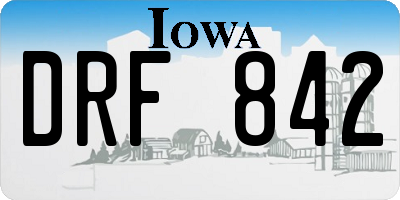IA license plate DRF842