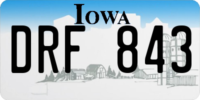 IA license plate DRF843