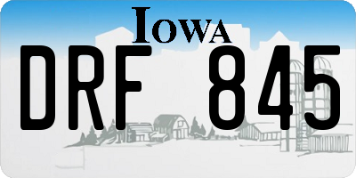 IA license plate DRF845
