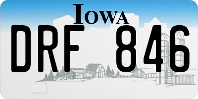 IA license plate DRF846