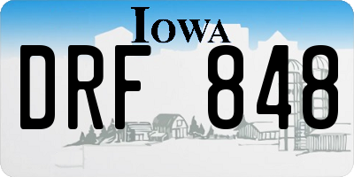 IA license plate DRF848