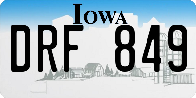 IA license plate DRF849