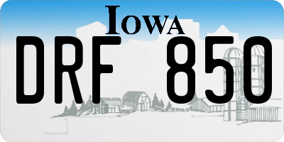 IA license plate DRF850