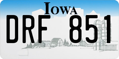 IA license plate DRF851