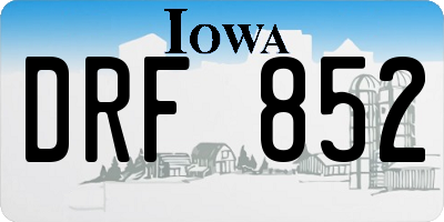 IA license plate DRF852