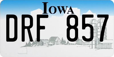 IA license plate DRF857