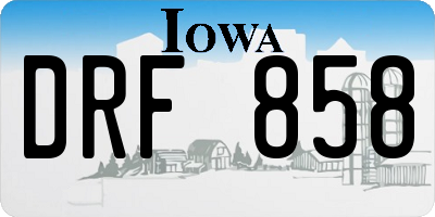 IA license plate DRF858