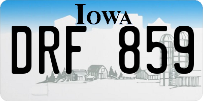 IA license plate DRF859