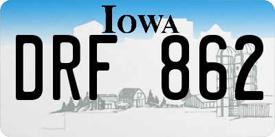IA license plate DRF862