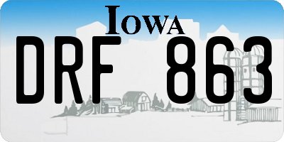 IA license plate DRF863