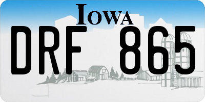 IA license plate DRF865