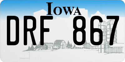 IA license plate DRF867