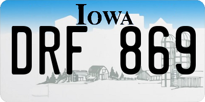 IA license plate DRF869