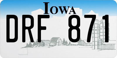 IA license plate DRF871