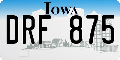 IA license plate DRF875