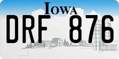IA license plate DRF876