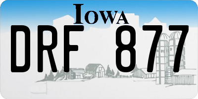 IA license plate DRF877
